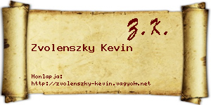 Zvolenszky Kevin névjegykártya