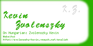 kevin zvolenszky business card